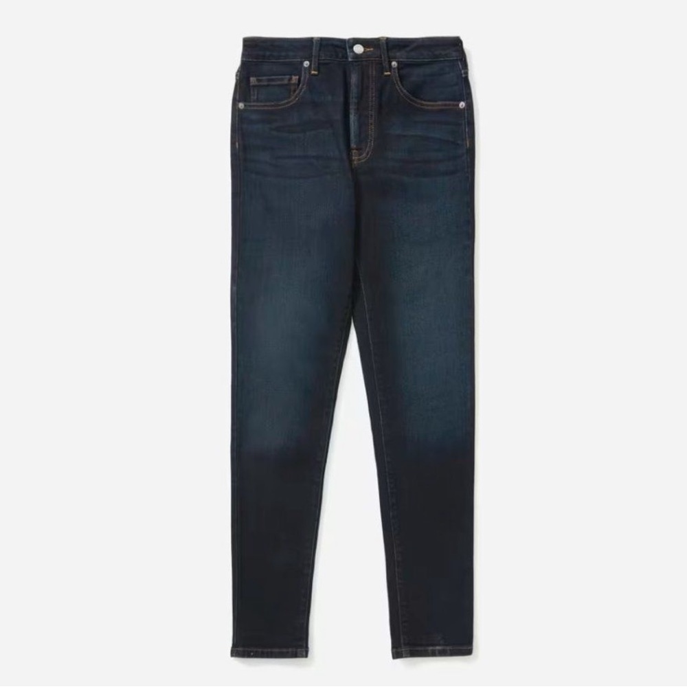 💙NWT Everlane Dark Blue Wash The Authentic Stretch High Rise Skinny Jean 23 Tall